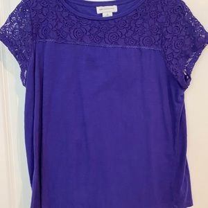 LIZ CLAIBORNE LACE Cap Sleeve Top